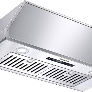 AMZCHEF Campana extractora de 30 pulgadas, campana extractora de acero inoxidable de 900 CFM, campana de ventilación integrada con ventilador de AMZCHEF Campana extractora de 30 pulgadas, campana extractora de acero inoxidable de 900 CFM, campana de ventilación integrada con ventilador de