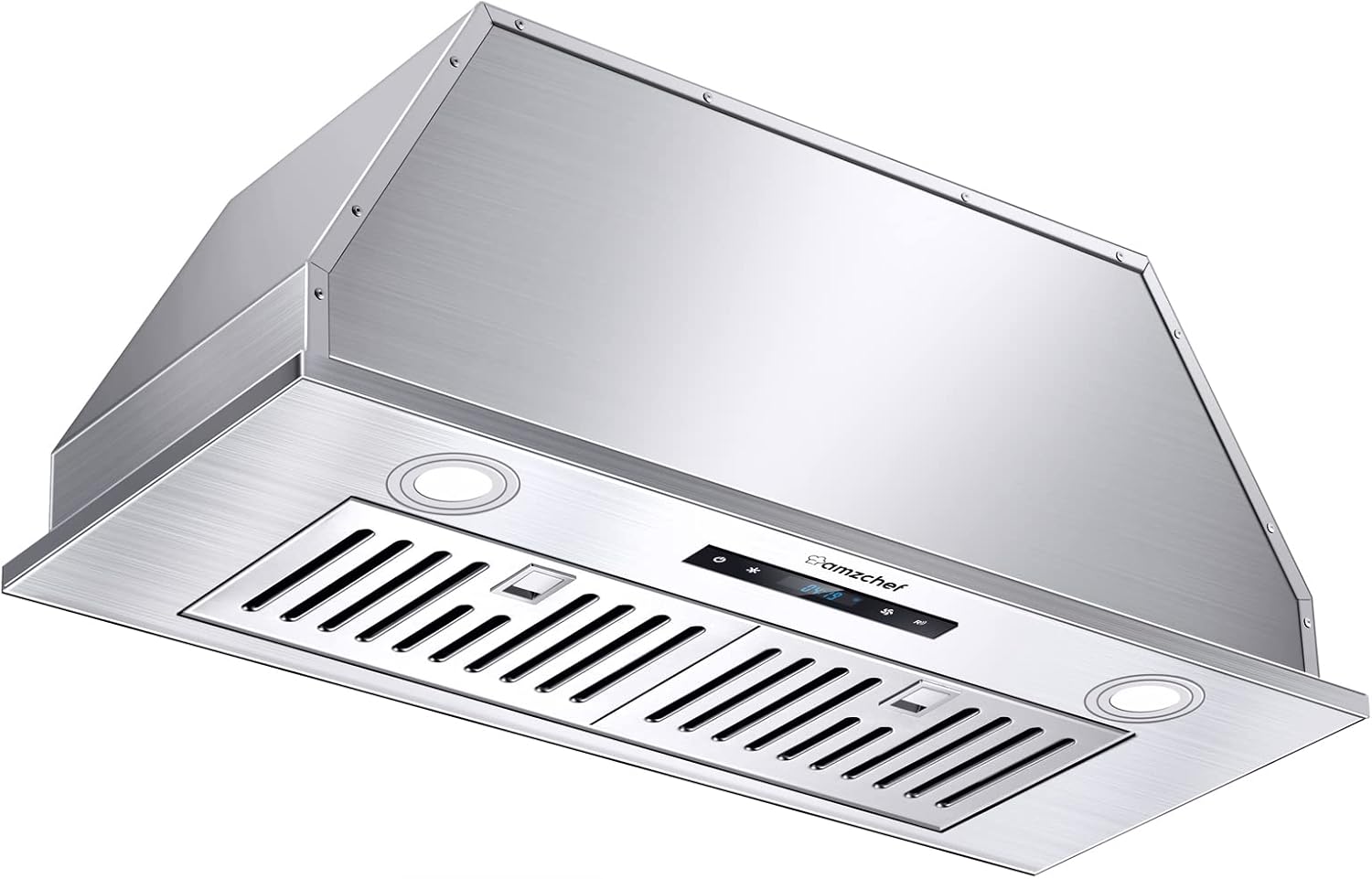 AMZCHEF Campana extractora de 30 pulgadas, campana extractora de acero inoxidable de 900 CFM, campana de ventilación integrada con ventilador de