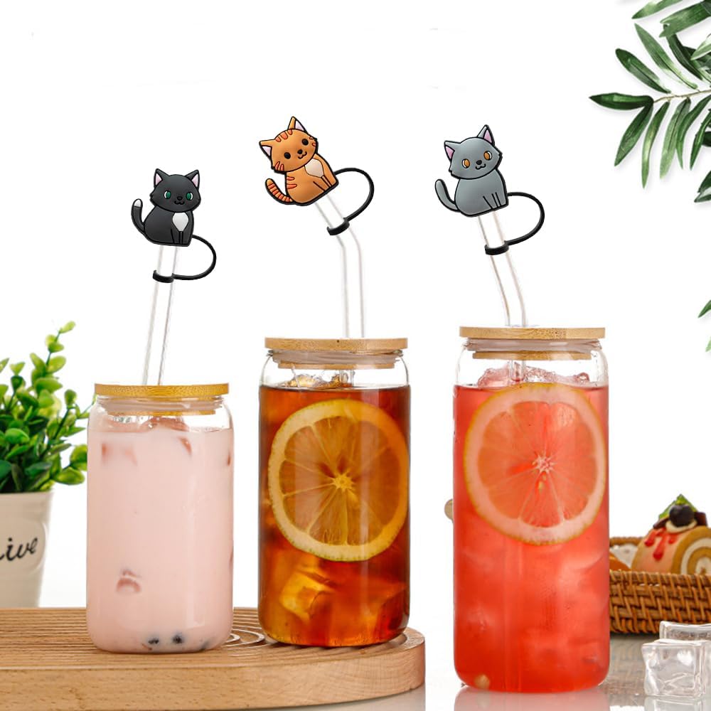 6 fundas para popotes de silicona para vasos, a prueba de polvo, reutilizables, para popotes de 0.315 a 0.315 pulgadas (0.276-0.315 in), cubierta de