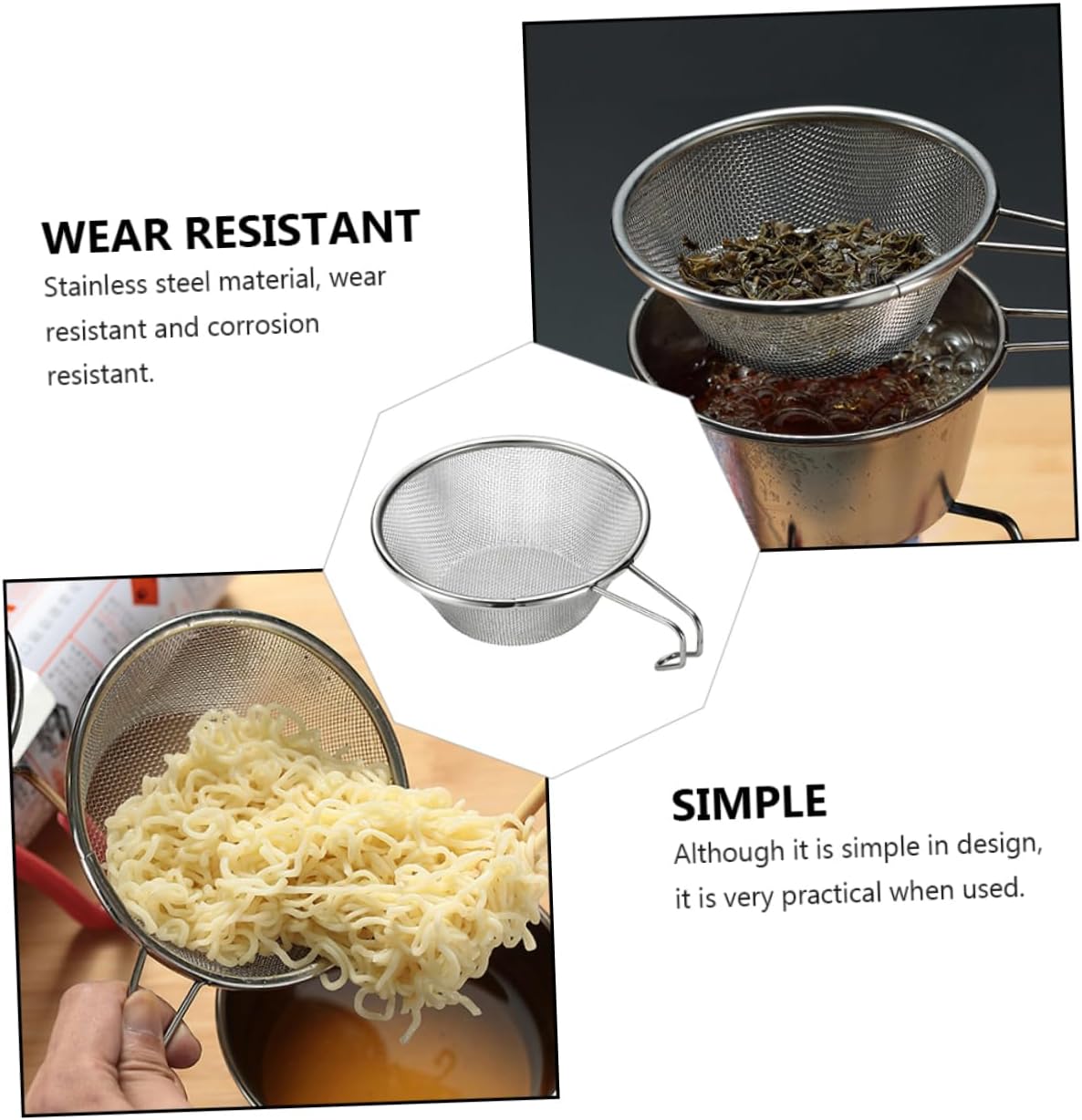 3 coladores de red para salsa, gancho para huevos, frutas, útil espumadera para el hogar, colador de colador, soporte para alimentos, verduras,