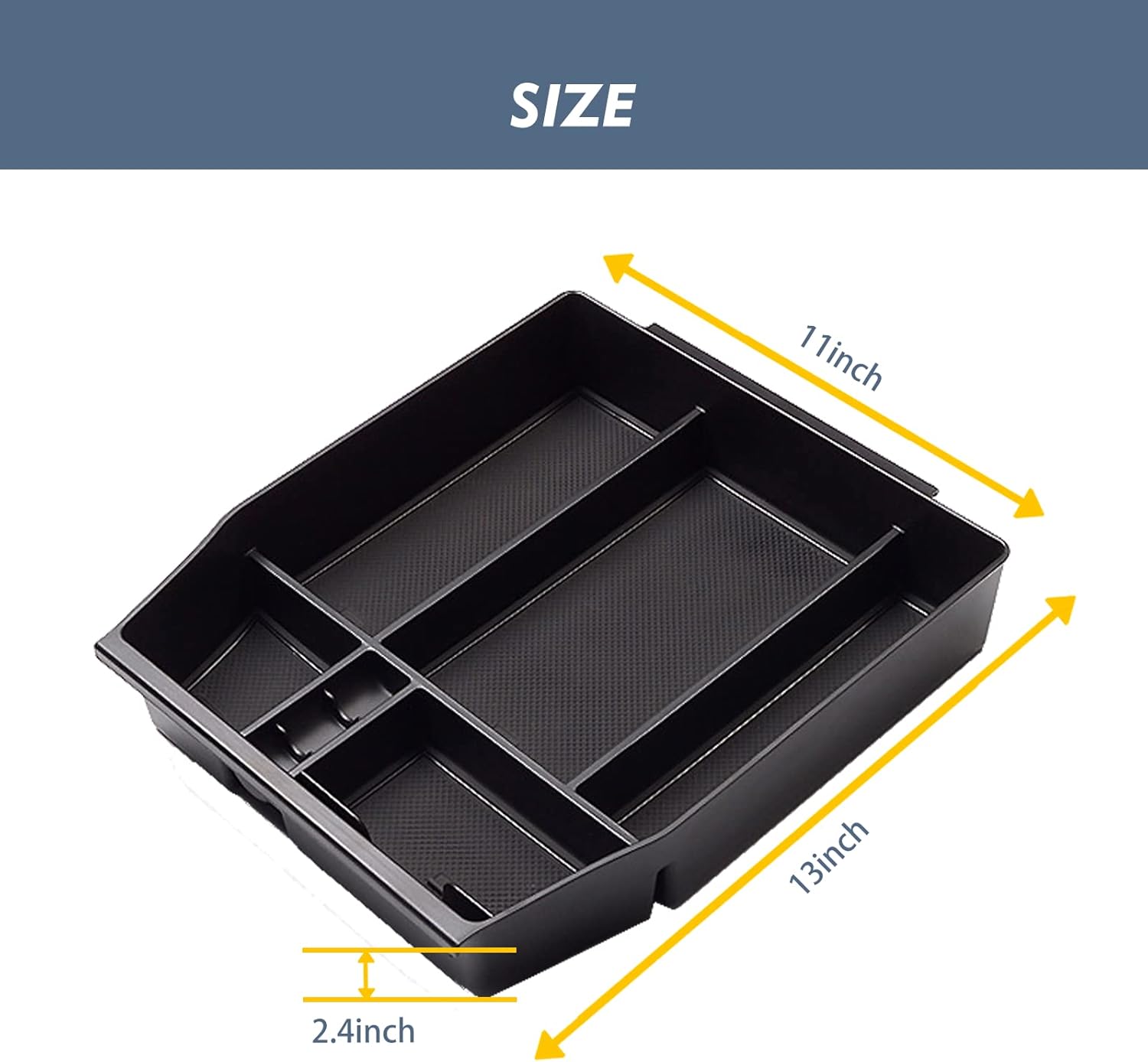 EUEKY Bandeja organizadora de consola central F150 2024 2023 2022 2021, caja de almacenamiento, compatible con apoyabrazos Raptor Center 2015-2024,