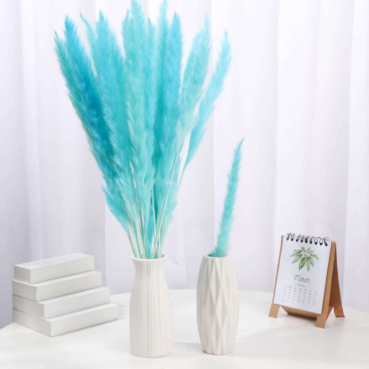 30 ramos de hierba de las pampas seca natural de 17 pulgadas, planta de pampa seca esponjosa con caja, flores de boda, torpe, decoraciones bohemias