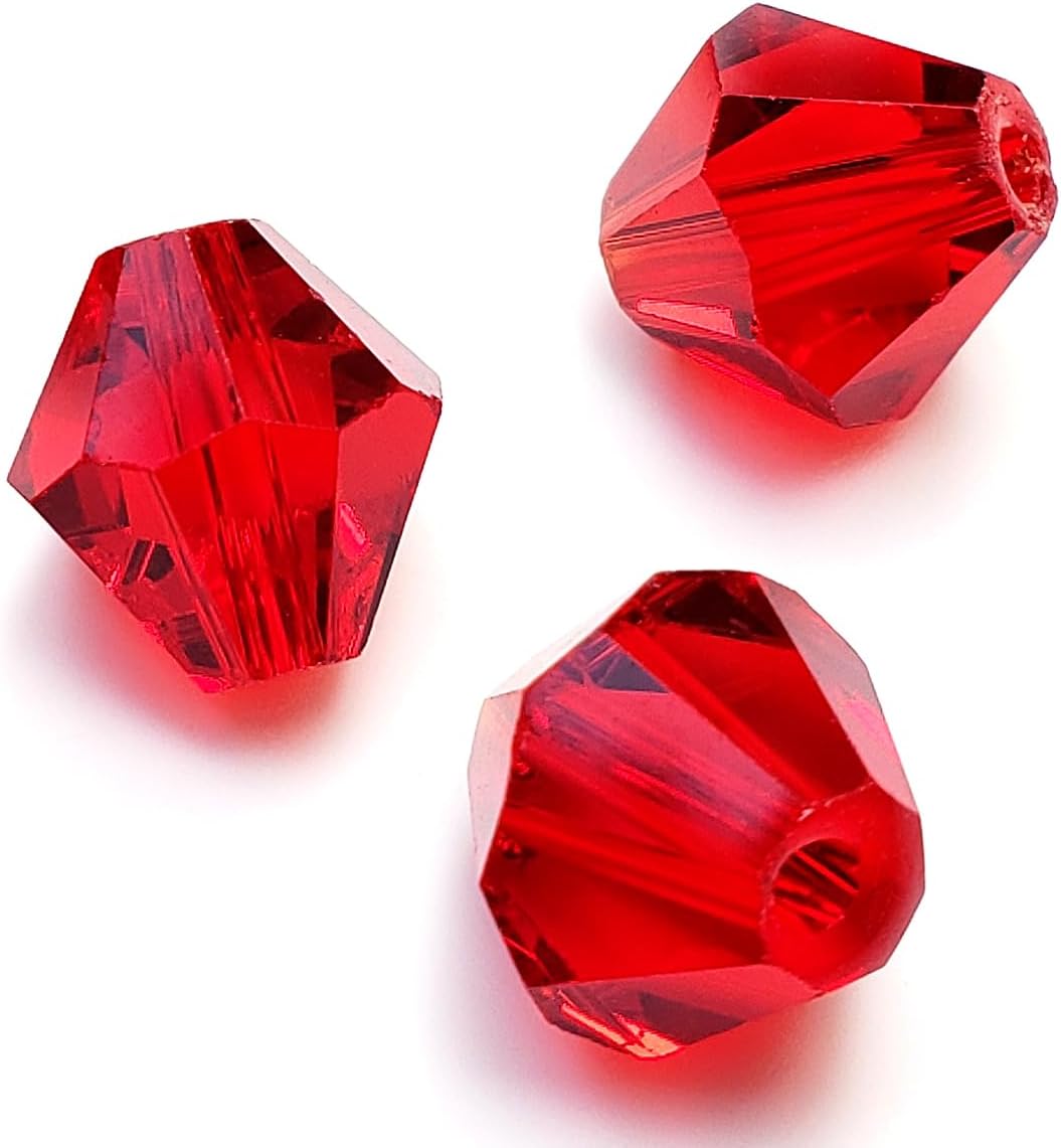 Chengmu Cuentas de vidrio rojo bicono de 0.157 in para la fabricación de joyas, 1700 unids facetadas Crytal Spacer Beads Surtidos Accesorios para