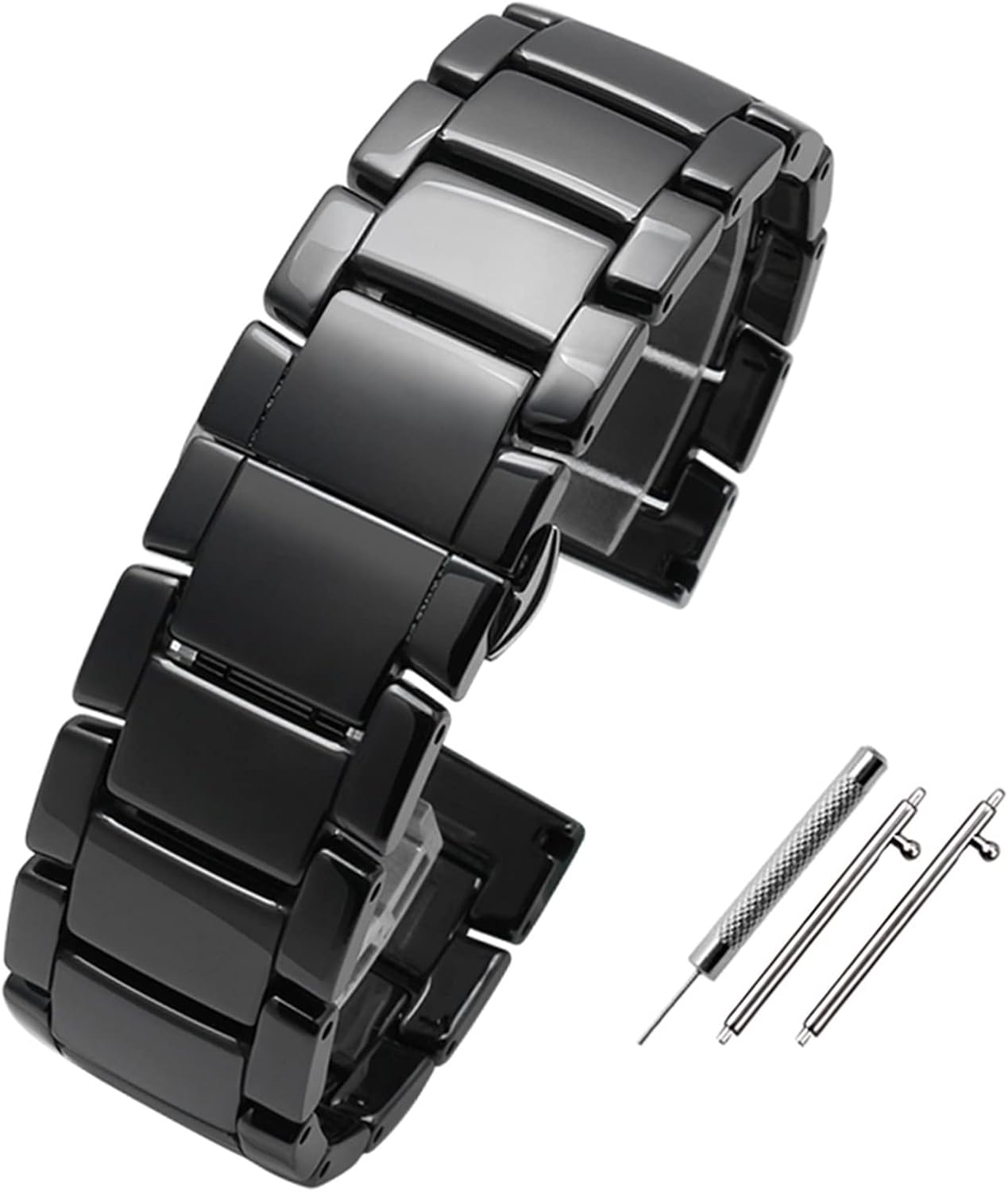 RAYESS Correa de reloj inteligente de 0.787in 0.866in pulsera de cerámica para Samsung Gear S2 S3 S4 correa de repuesto para Huawei watch2 Pro gt2