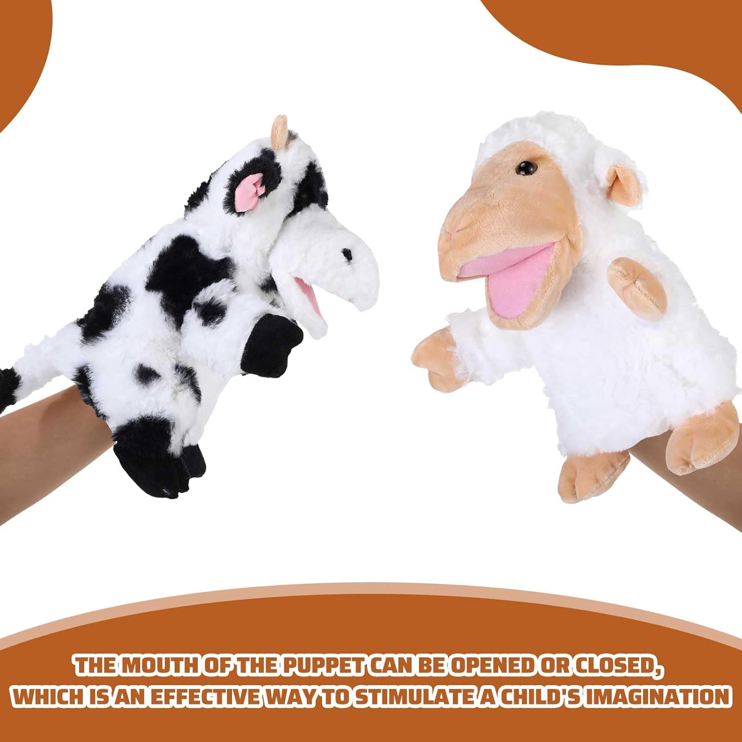 6 marionetas de mano de animales para niños, marionetas de mano con boca de trabajo, juguete de peluche para espectáculos, teatro, cumpleaños, cesta