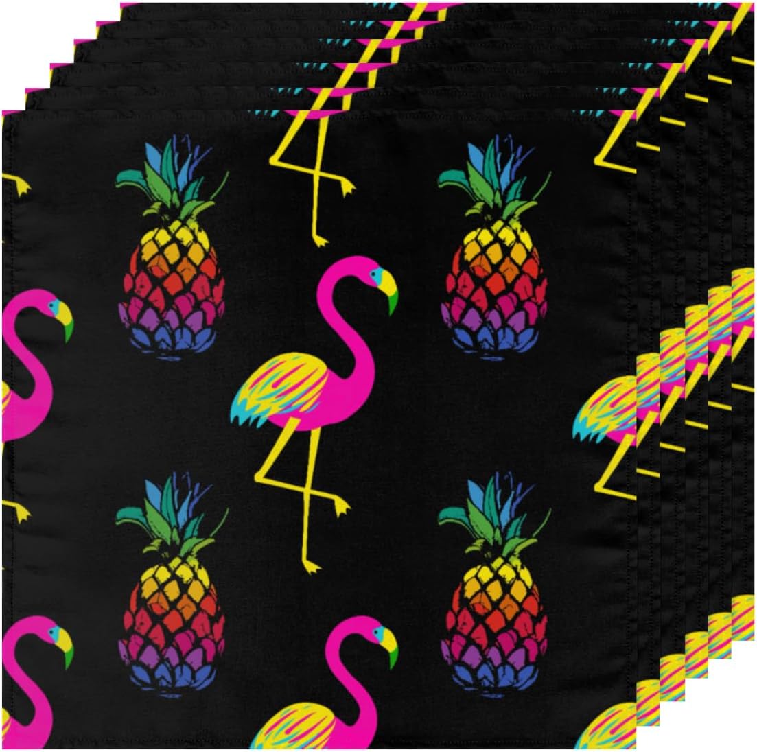 Cloth Napkins Set of 6 Watercolor Pineapple 20×20 Inch Cloth Napkins Tropical Animal Washable Reusable Kitchen Dinner Napkins Table Decor for
