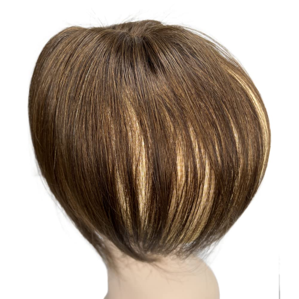 Anemone Extensiones de cabello humano con clip para mujer, 10 pulgadas, parte media, lacio, extensiones de cabello para pérdida de cabello suave
