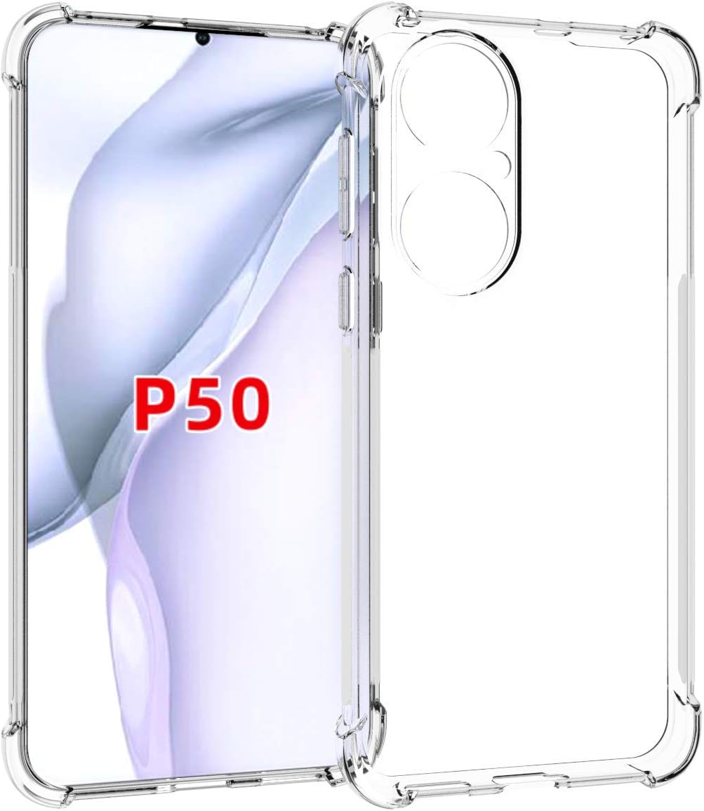 Funda para Huawei P50 Clear TPU Cuatro Esquinas Cubierta Protectora Transparente Suave Funda