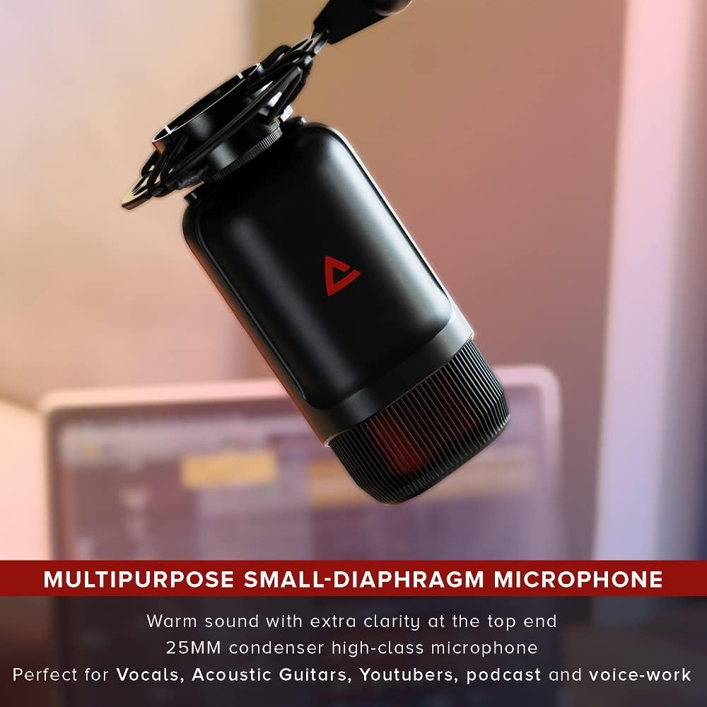 THRONMAX Micrófono XLR con paquete de montaje de impacto, micrófono de condensador cardioide analógico Mdrill Zone XLR, micrófono multipropósito de