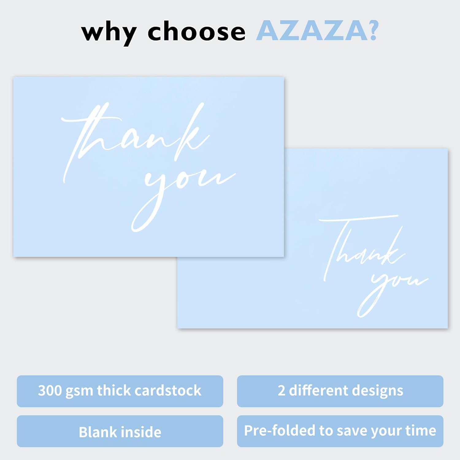 AZAZA Tarjetas de agradecimiento para baby shower, tarjetas de agradecimiento para niños con sobres, tarjetas de agradecimiento de 4 x 6 pulgadas