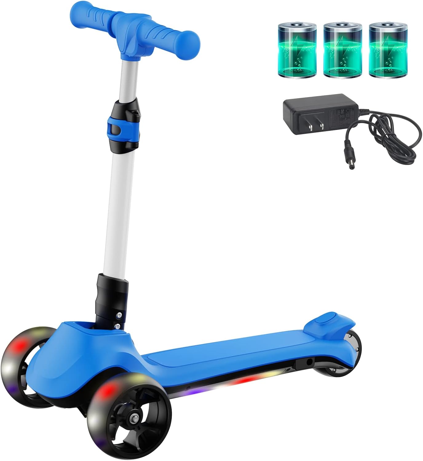 Scooter para niños, 3 alturas ajustables, mango en forma de C, diseño de dirección inclinada, scooter de 3 ruedas para niños de 3 a 12 años, los