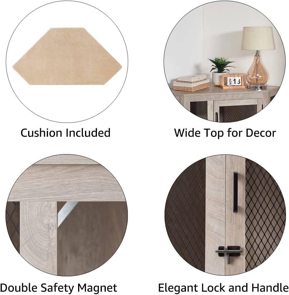 unipaws Furniture Style – Jaula esquinera para perros pequeños y medianos, soporte de TV estético para interiores, moderna y decorativa de madera