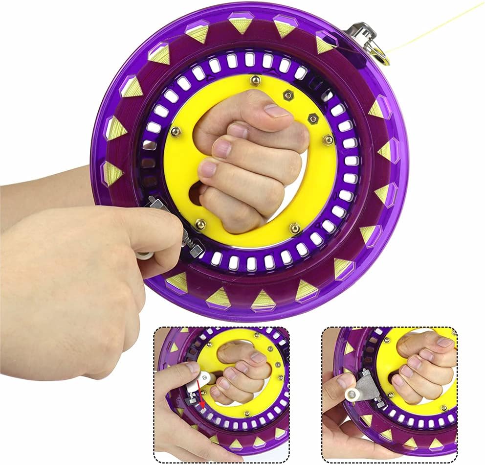 2 cuerdas de cometa con carrete de 8 pulgadas con carrete de cometa de 1312 pies, accesorios de cometa para exteriores para adultos y niños (morado)