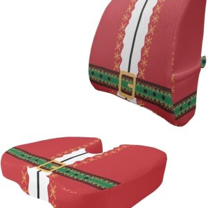 Cinturón de Navidad de espuma viscoelástica para silla de oficina, asiento de automóvil, silla de ruedas, viajes, reduce la presión del coxis y Cinturón de Navidad de espuma viscoelástica para silla de oficina, asiento de automóvil, silla de ruedas, viajes, reduce la presión del coxis y