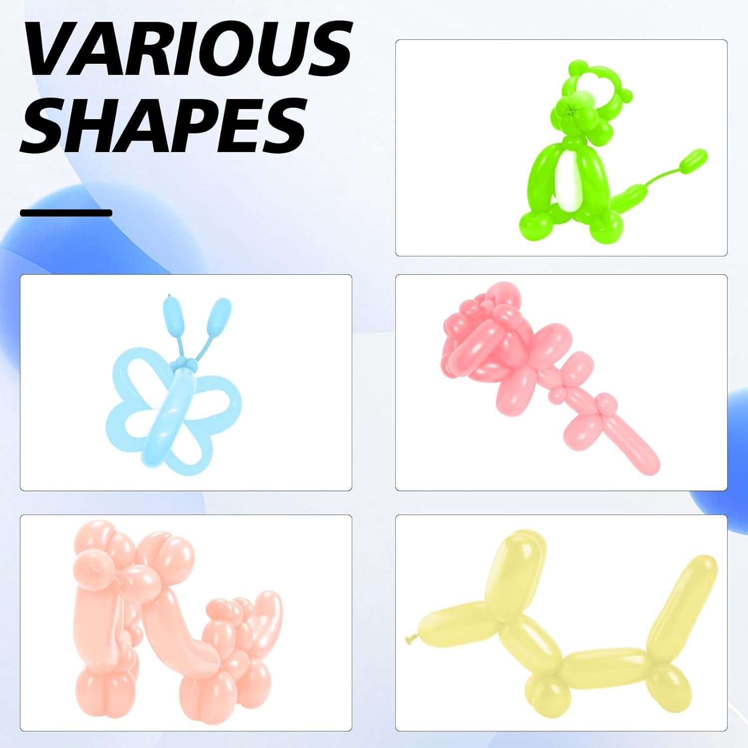 260 globos, 50 globos largos, mezcla de colores macarrones, 260 globos, globos largos para arco de globos, kit de animales de globo, globos para