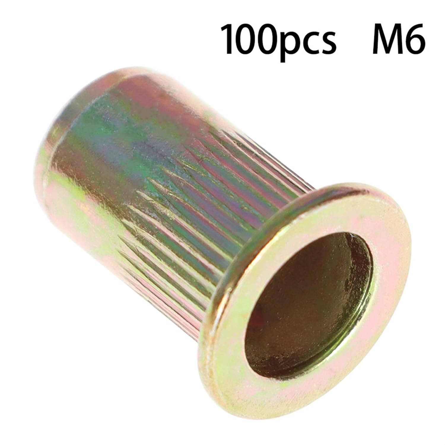 Timunr 100 piezas M6 Kit de tuercas remachadoras Kit surtido de tuercas de remache cabeza plana roscada tuerca de inserción