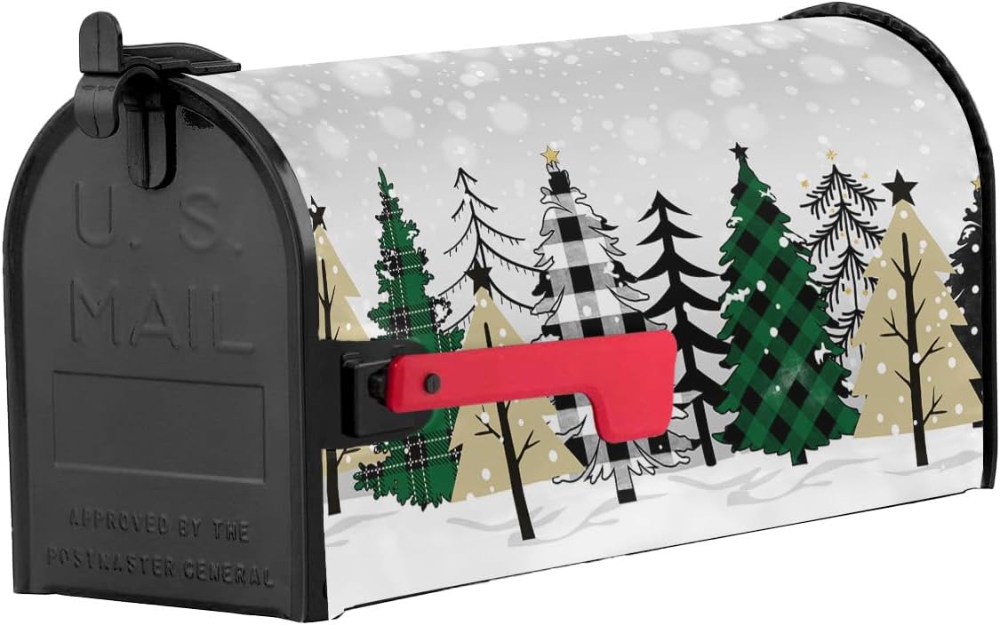 Fundas magnéticas para buzón de árbol de Navidad, diseño de árbol de Navidad, copo de nieve de invierno, para jardín, patio, decoración al aire