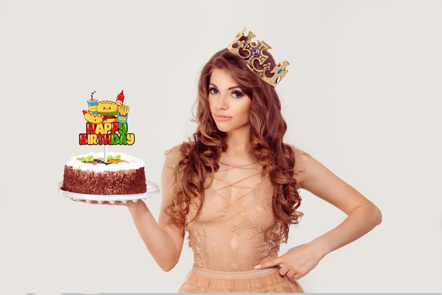 Decoración para tartas de comida rápida para niños y niñas, papas fritas, perritos calientes, hamburguesas, parrilladas, suministros de decoración