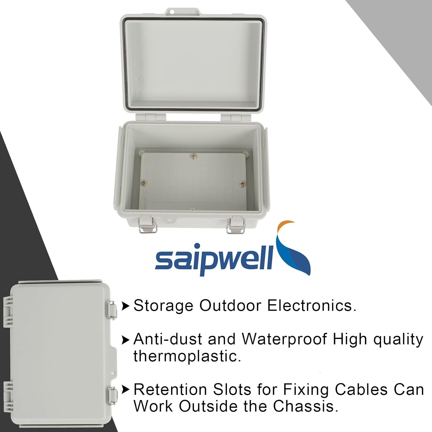 Caja de conexiones ABS plástico IP67 impermeable cajas eléctricas a prueba de polvo recinto eléctrico universal con soporte de pared para proyecto