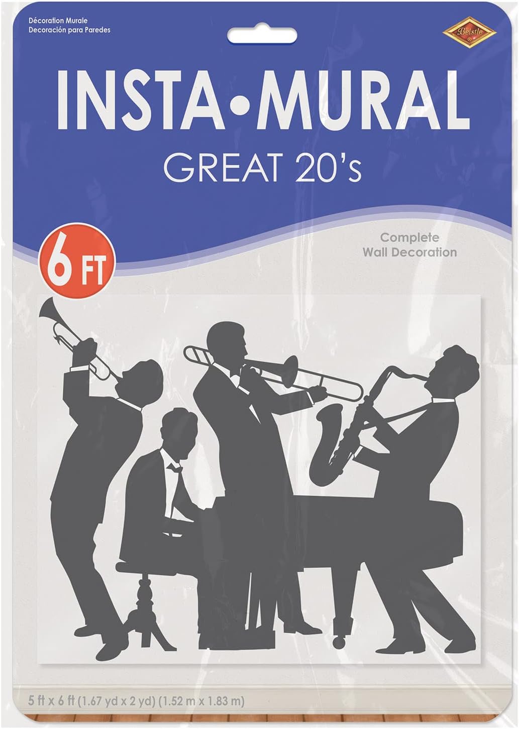 Beistle Mural Insta-Mural de la Gran Banda de Jazz de los 20