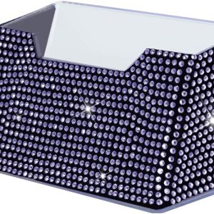 Tarjetero de oficina hecho a mano con diamantes de cristal ostentoso, artículo de papelería a la moda para oficina, escuela, hotel, hogar (morado) Tarjetero de oficina hecho a mano con diamantes de cristal ostentoso, artículo de papelería a la moda para oficina, escuela, hotel, hogar (morado)