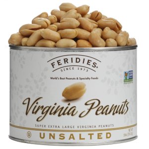 FERIDIES Cacahuetes Virginia sin sal súper grandes, lata de 18 onzas FERIDIES Cacahuetes Virginia sin sal súper grandes, lata de 18 onzas