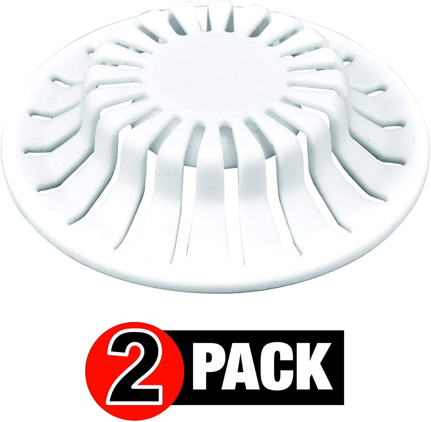 DANCO Colador universal para lavabo de baño con ventosa y trampa  Para tapones emergentes  Blanco  Paquete de 2 (10769)