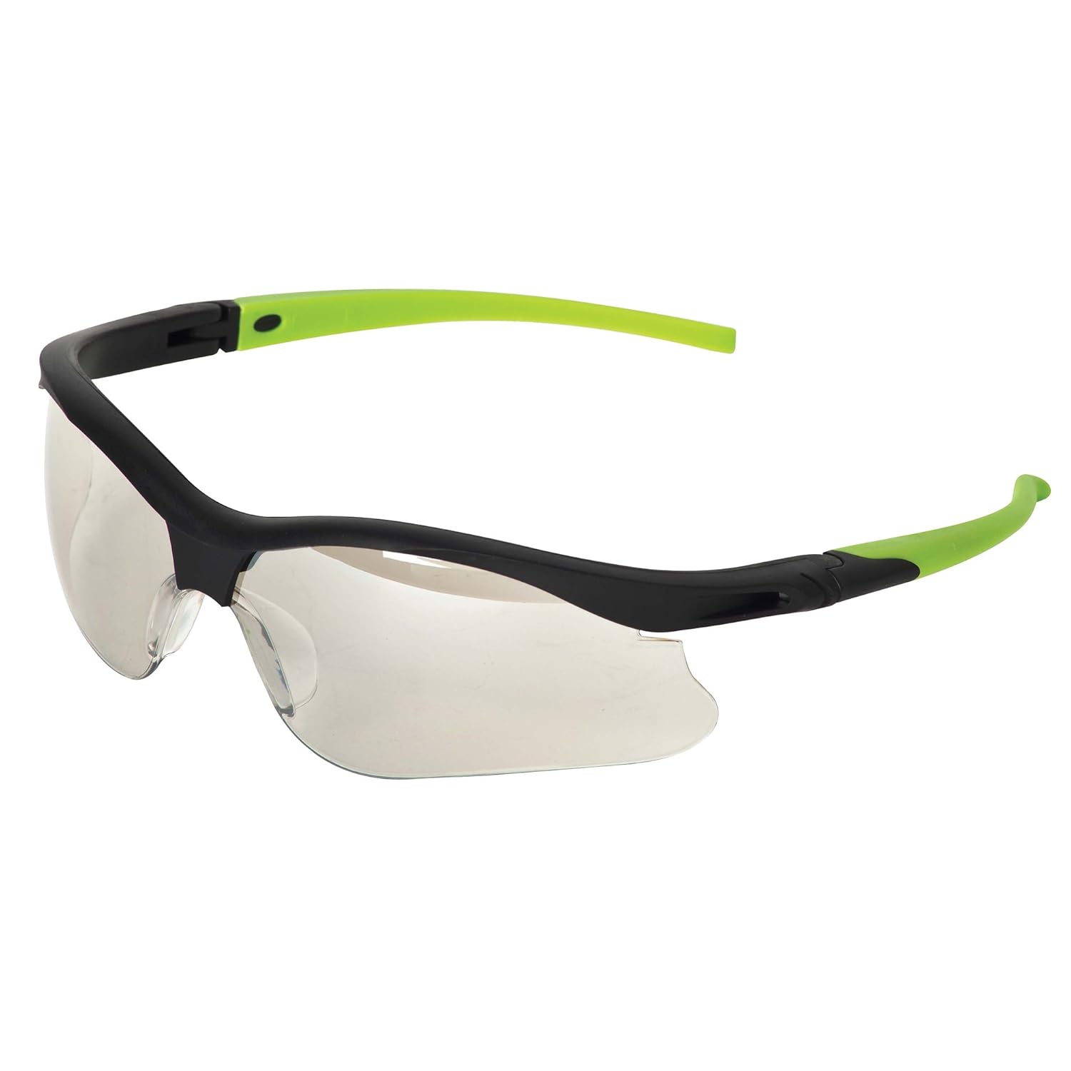 KleenGuard V30 Nemesis – Lentes de seguridad pequeños (38480), ligeros, para interiores y exteriores, marco negro con puntas verdes, 12 paresestuche