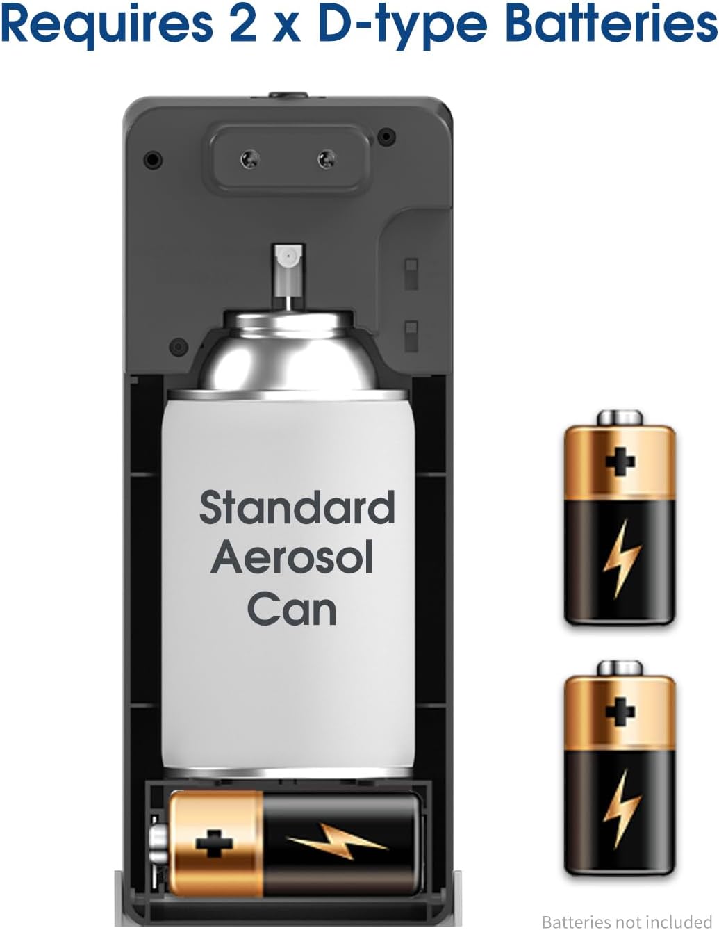 Dispensador automático de ambientador, dispensador de fragancia de aerosol LCD montado en la pared, compatible con latas de repuesto de aerosol de