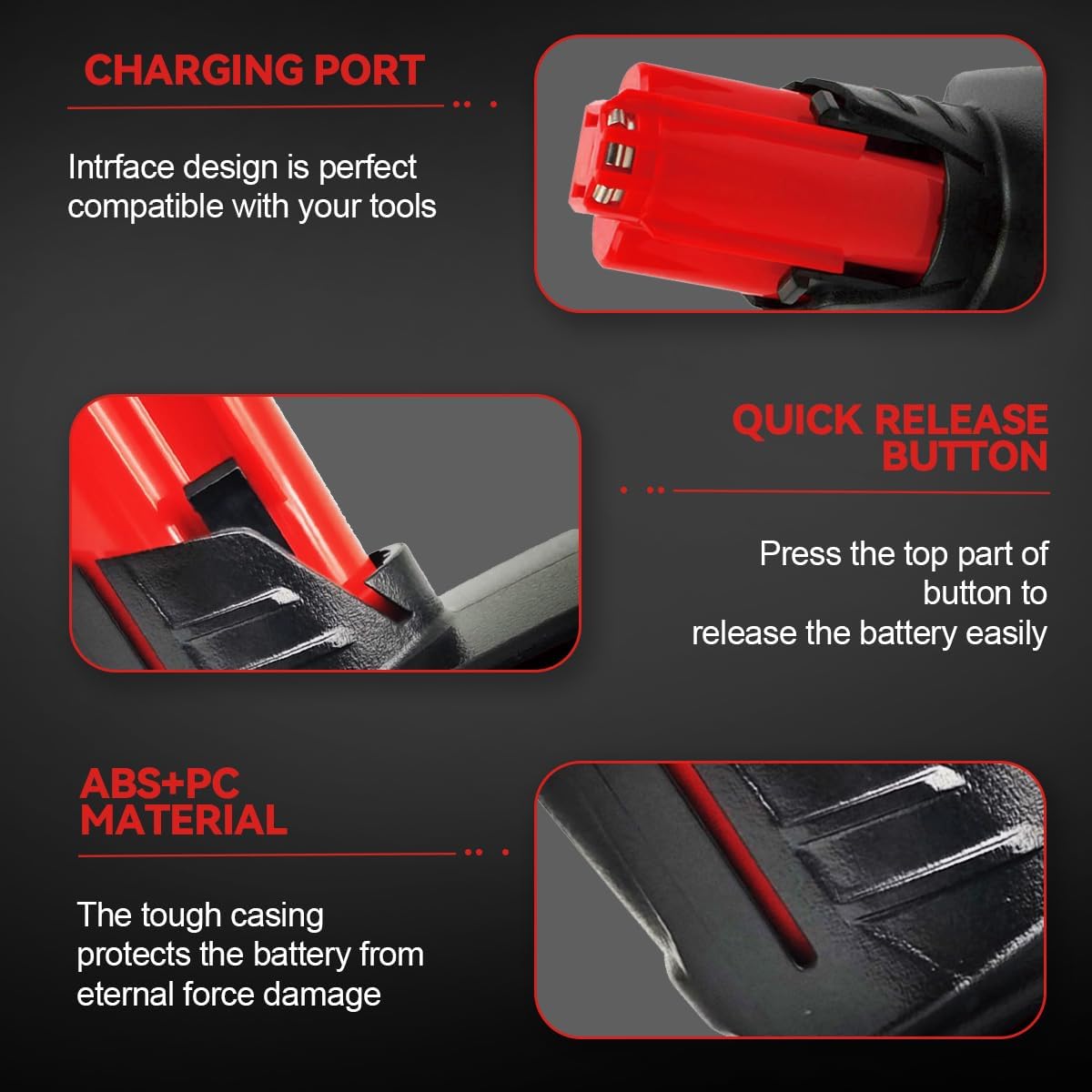 Paquete de 2 baterías de repuesto de iones de litio M-12 de 6Ah para Milwaukee M-12 compatibles con batería Milwaukee de 12 V 48-11-2460 48-11-2412