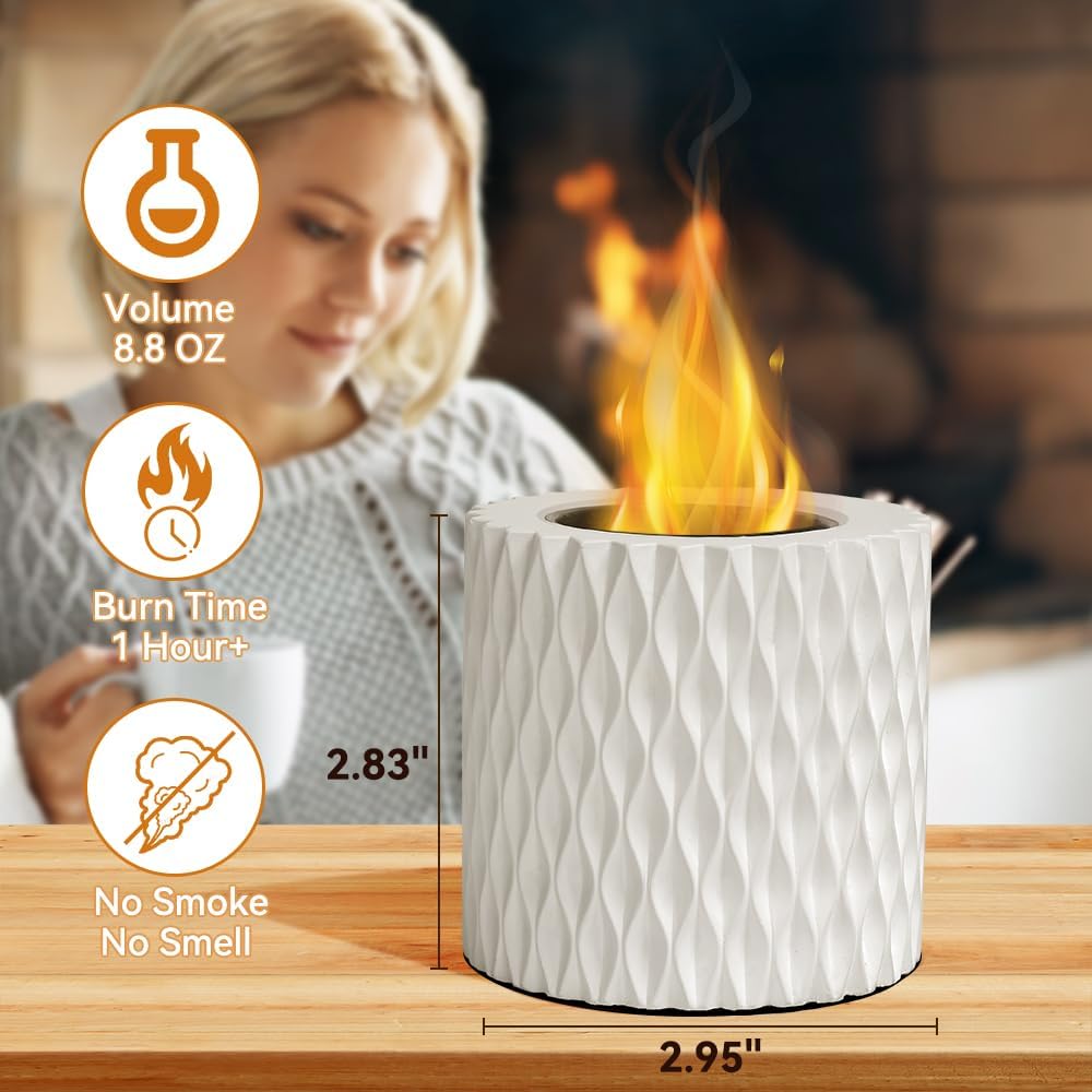 Cuenco para hoguera de mesa, hoguera de larga duración para interiores, chimenea de mesa portátil, mini hoguera con tapa de extinción de incendios,