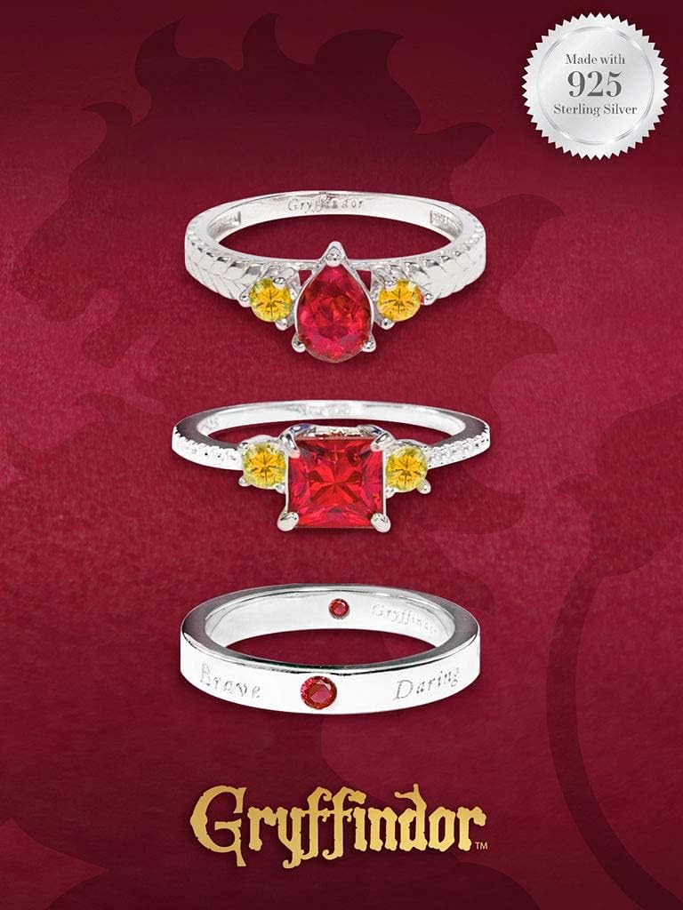 Charmed Aroma Harry Potter – Vela Hogwarts, colección de anillos de la casa Hogwarts (Casa Gryffindor, anillo tamaño 9)