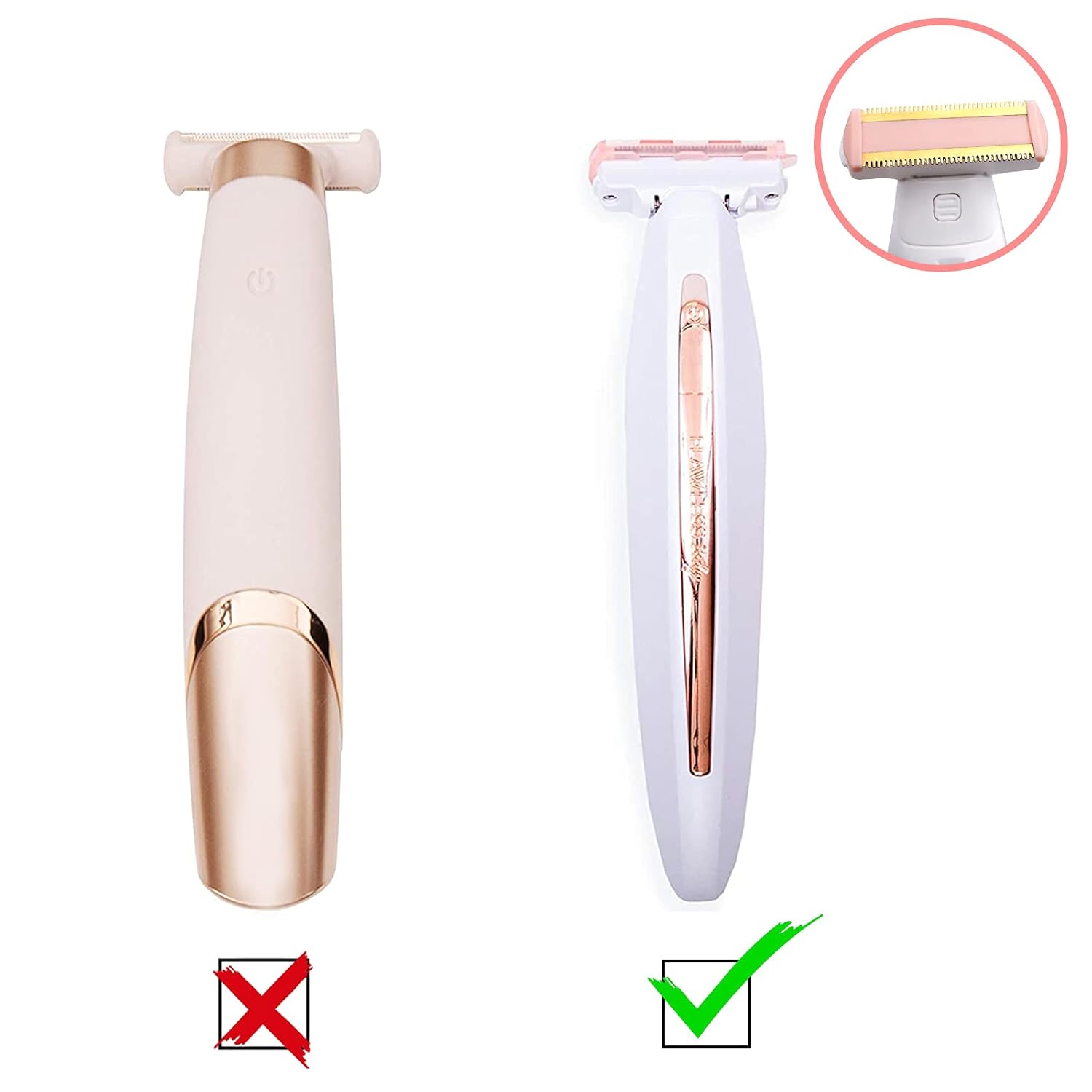6 cabezales de repuesto para afeitadora de mujer, para acabado táctil, cuerpo impecable, recargable, para afeitadora (paquete de 6)