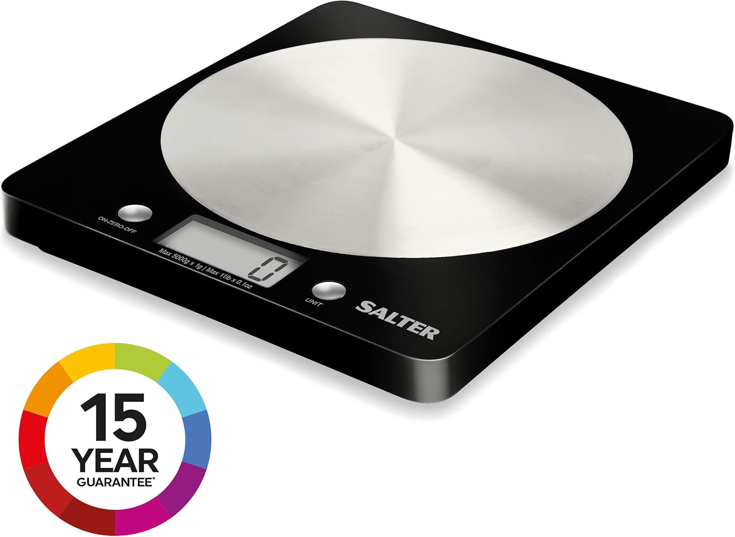 Salter Báscula digital de cocina, como se ve en la televisión, elegante diseño delgado báscula de cocina electrónica para el hogar + cocina, pesa