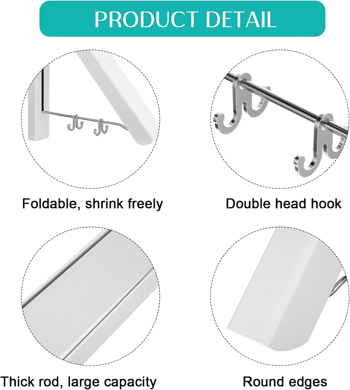 4 piezas de tendedero plegable para colgar en la pared, perchero retráctil de aluminio, perchas de pared plegables para ropa, ahorro de espacio,