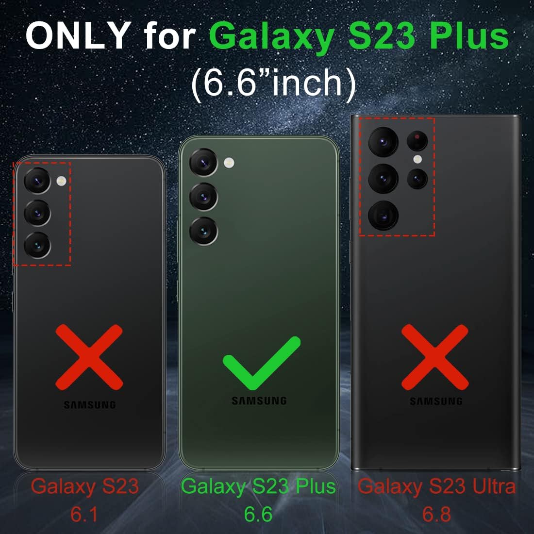 MALEWOLF Funda magnética para Samsung Galaxy S23 Plus compatible con Magsafe, soporte magnético protector de lente de cámara parte trasera