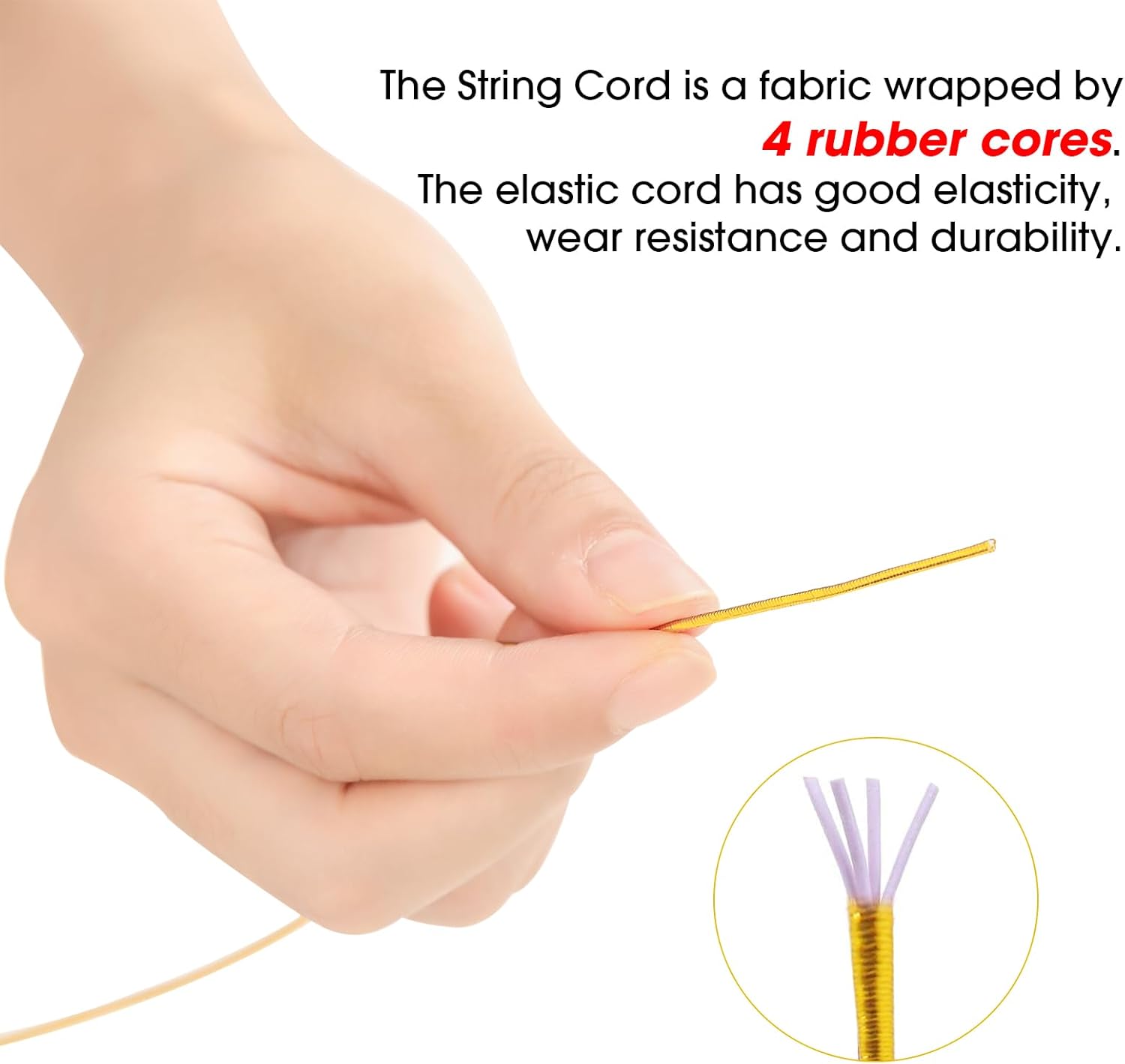 Cuerda elástica metálica para pulseras, 2 rollos de 0.039 pulgadas, cuerda elástica para hacer joyas, collares, cuentas, cuerda de manualidades de