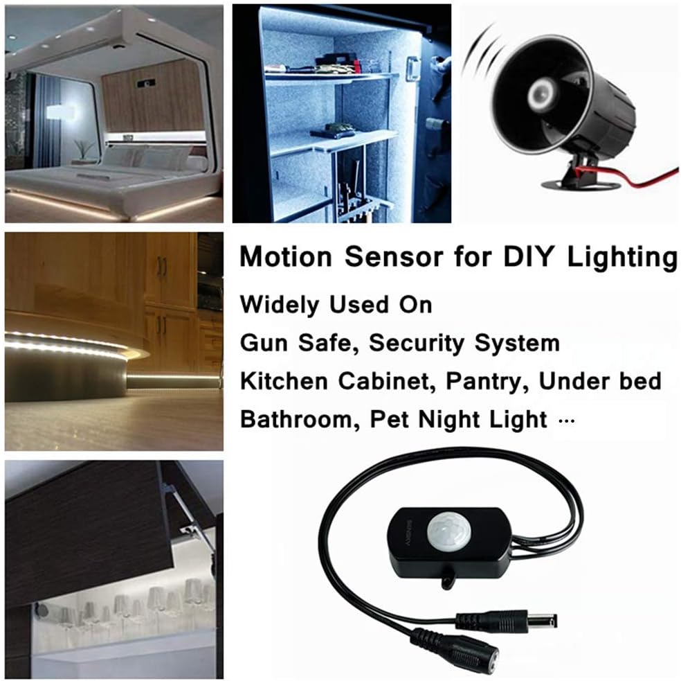 BS010L DC 12V a 30V 3A Mini Pir Sensor de Movimiento, Interruptor de Sensor de Ocupación para Caja Fuerte de Pistola, Armario de Cocina, Despensa,