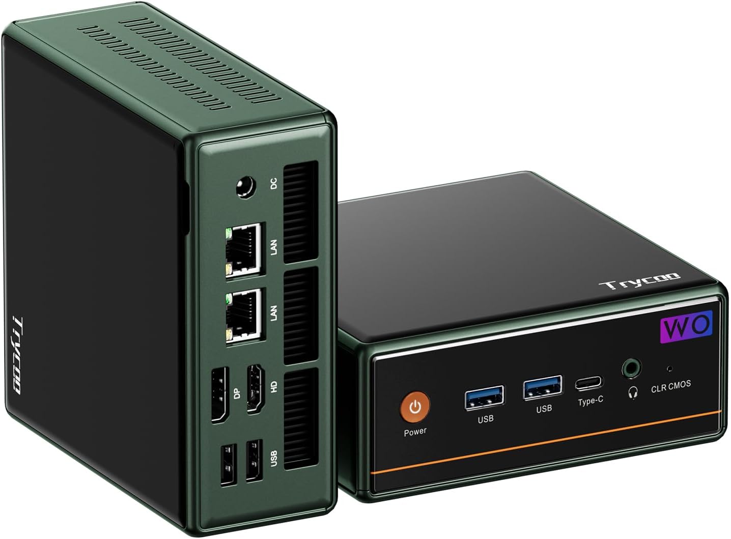 Trycoo Mini PC WO-4, procesador AMD Ryzen 5 5500U (4.0GHz), 16 GB DDR4 RAM 500 GB SSD, compatible con 4K 60Hz triple salidaWiFi6BT5.2Dual RJ45USB3.2