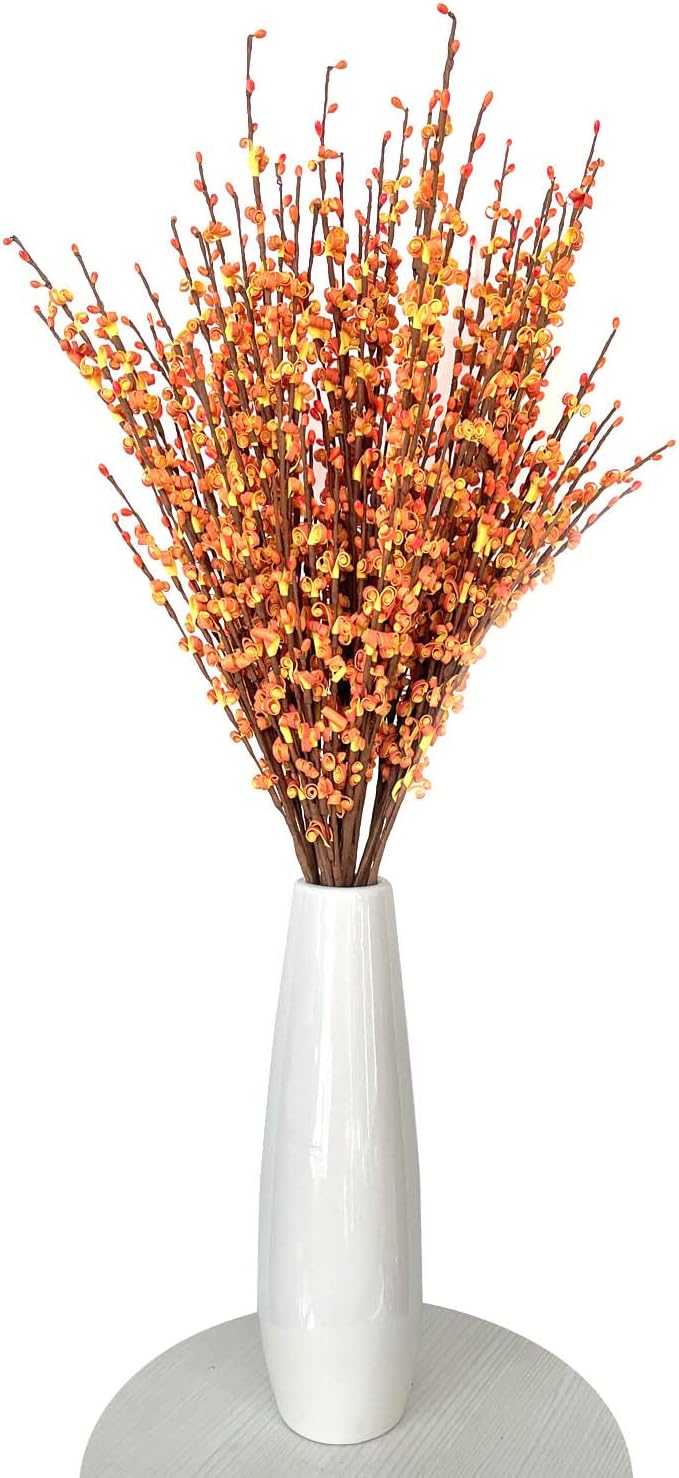 10 piezas de flores artificiales de 29.5 pulgadas de largo, jazmín de invierno, plantas de bayas, ramas secas para boda, hogar, oficina, fiesta,
