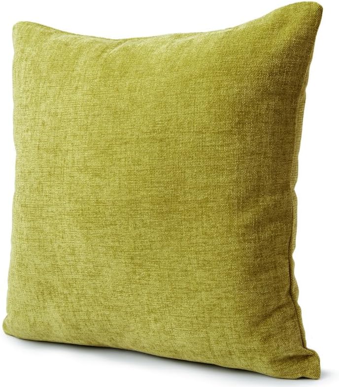 Encasa Homes – Juego de 2 fundas de almohada de felpilla color liso texturizado, suave y liso, color verde oliva, decorativo cuadrado para sofá,