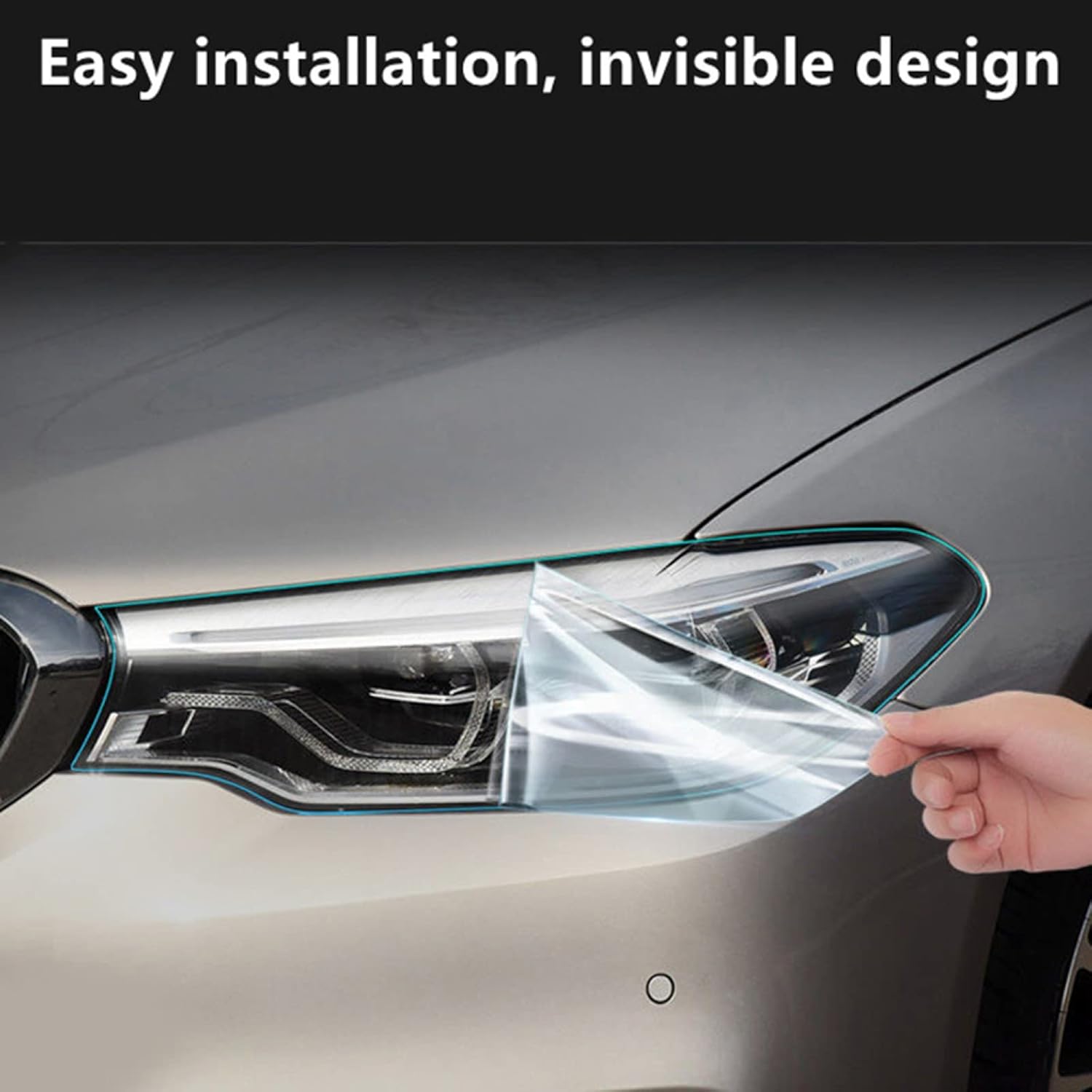 Película protectora de faros delanteros de automóvil para Audi Q74M 2016-2019 Q7 2020-2022, 2 calcomanías transparentes de poliuretano termoplástico