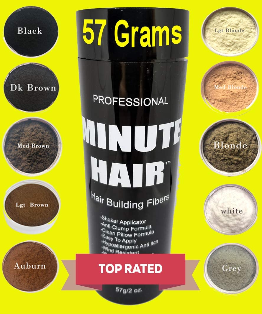 Botella de tamaño grande de 2.01 oz llena de fibras Minute Hair Fibers. Fibras de construcción de cabello de alta calidad. Gran cantidad de fibras