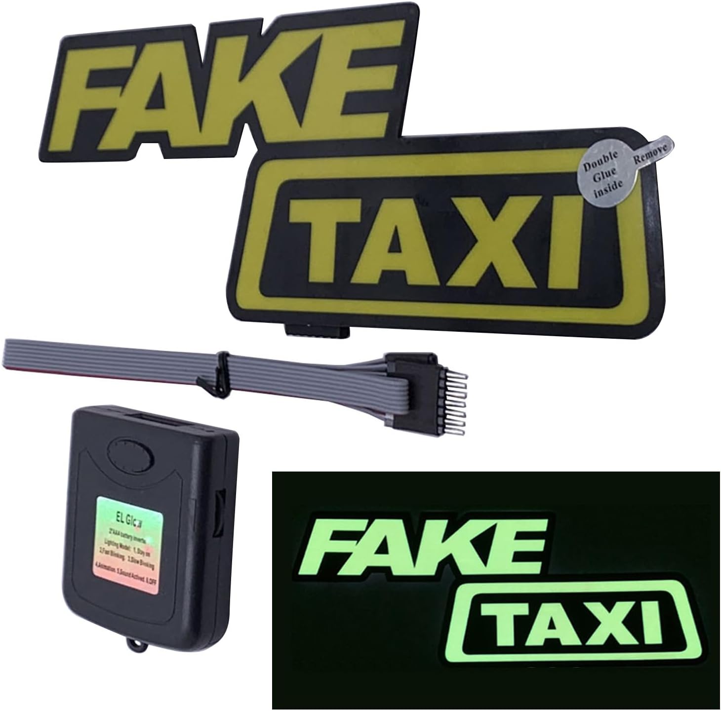 Adhesivos luminosos reflectantes LED aptos para ventana trasera de automóvil, calcomanías de calavera falsa, taxi, modelo de deriva, accesorio para
