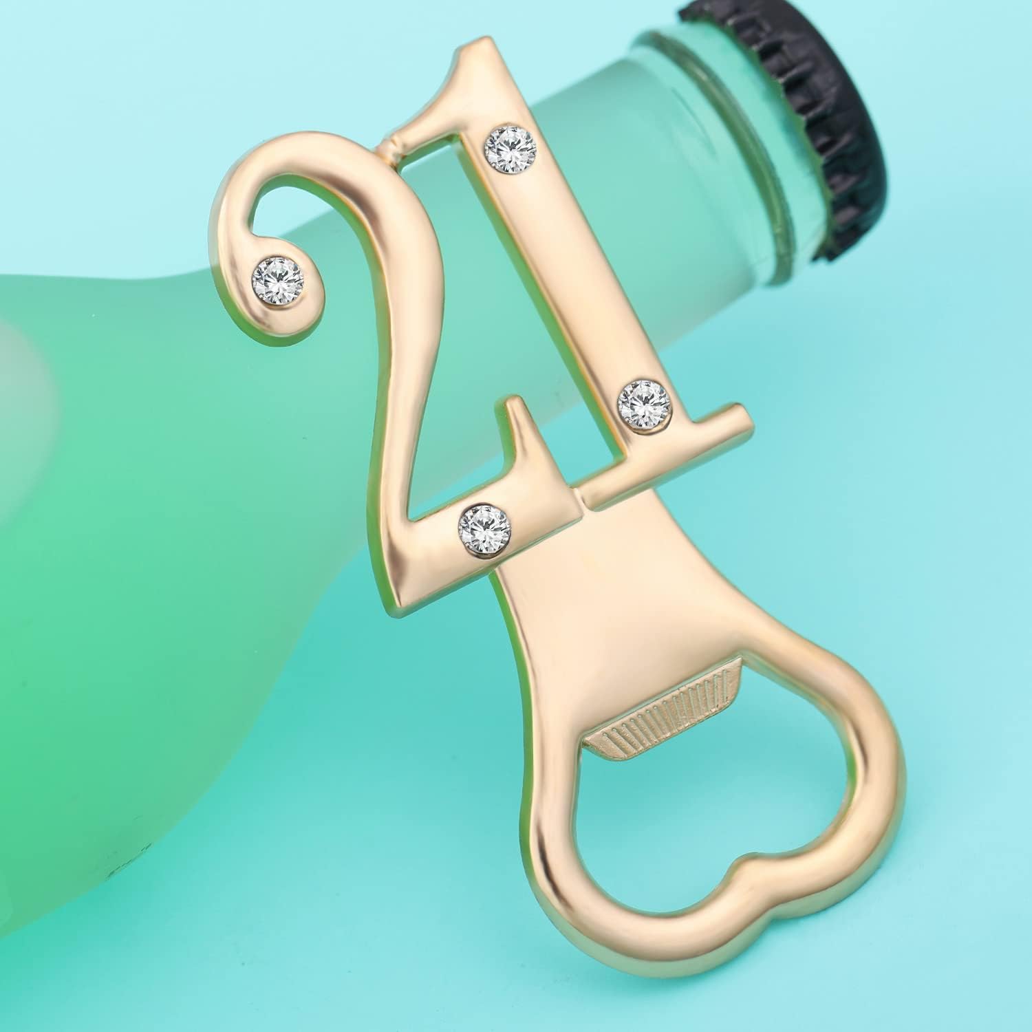 Paquete de 24 abridores creativos de botellas para regalos de fiesta de cumpleaños 21 o aniversario de boda, regalos de fiesta de cumpleaños con