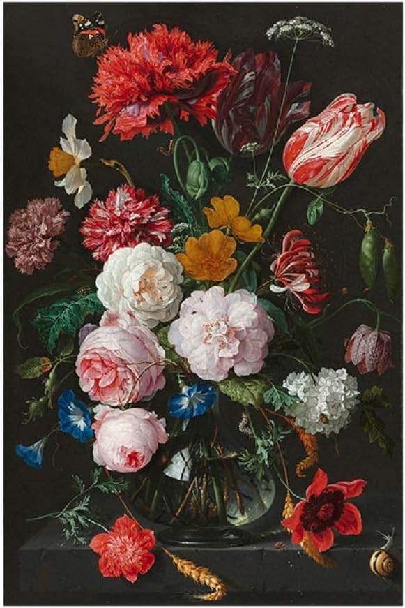 BPNHNA Impresiones en lienzo de flores, peonía, ranúnculo, amapolas, clavel, naturaleza, floral, arte de pared, pósteres para decoración para el
