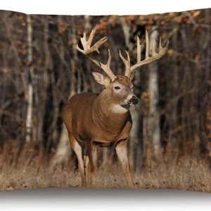 Bonito regalo de ciervo, hierba, bosque, caza, cintura lumbar, de algodón, lino, funda de cojín para sofá, decoración del hogar, rectangular, 12 x Bonito regalo de ciervo, hierba, bosque, caza, cintura lumbar, de algodón, lino, funda de cojín para sofá, decoración del hogar, rectangular, 12 x