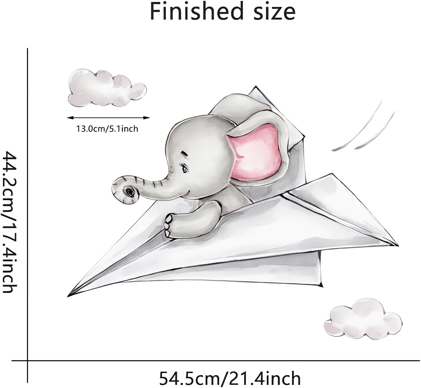Calcomanías de pared de papel de elefante para bebé, diseño de animales de dibujos animados de sacinora DIY, vinilo extraíble para despegar y pegar