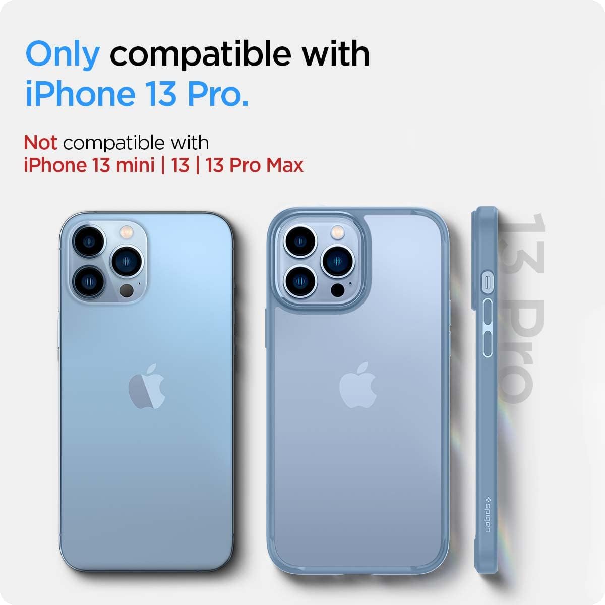 Spigen Funda ultra híbrida diseñada para iPhone 13 Pro (2021) – Azul Sierra