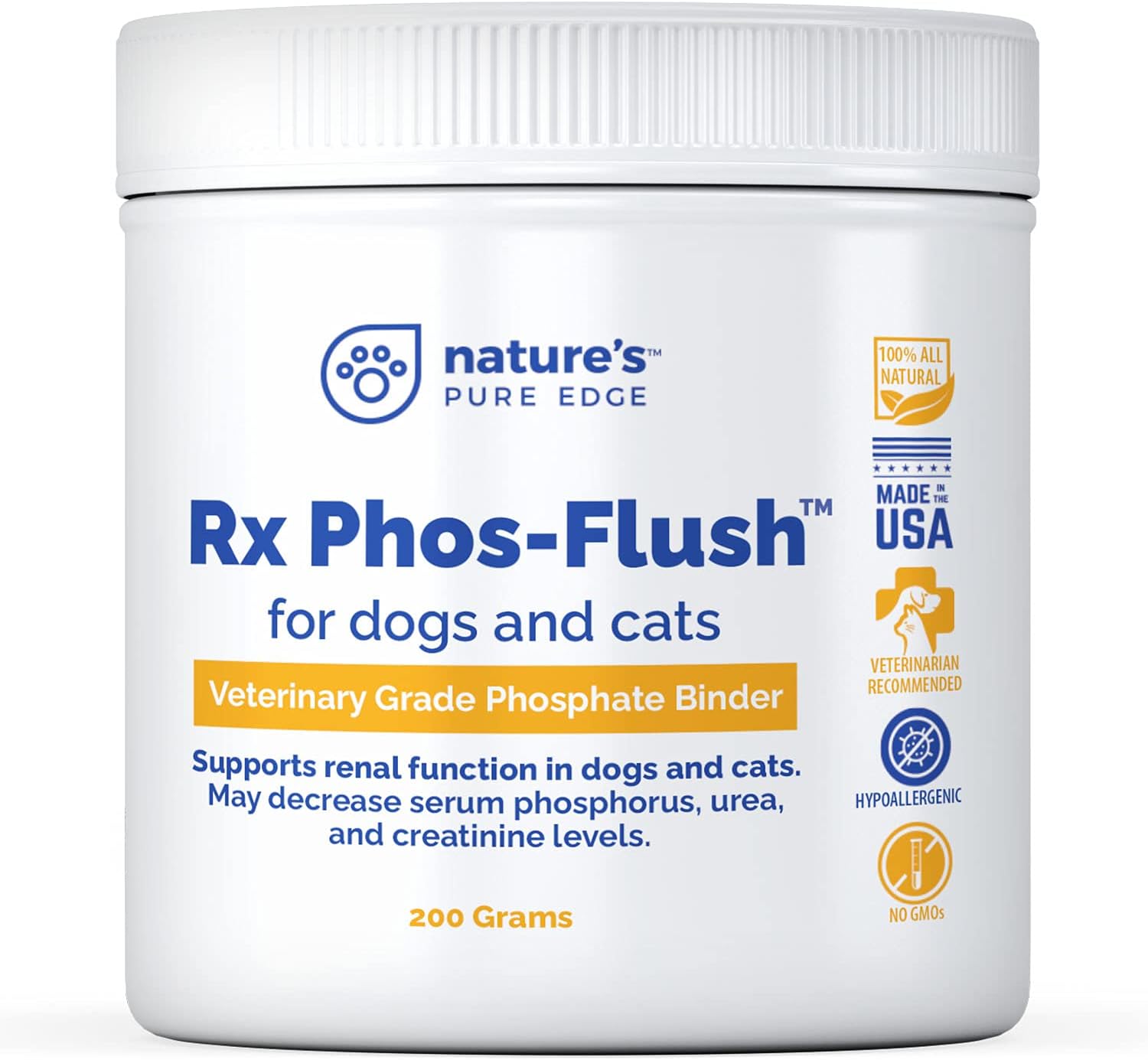 Rx Phos-Flush – Carpeta de fosfato extra grande de 7.05 oz. Soporte de riñón de perro y gato. Soporte para el tracto urinario felino. Complementa